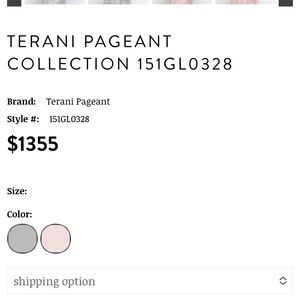 Terani Couture Gray and Pink Wedding Dress 151GL0328